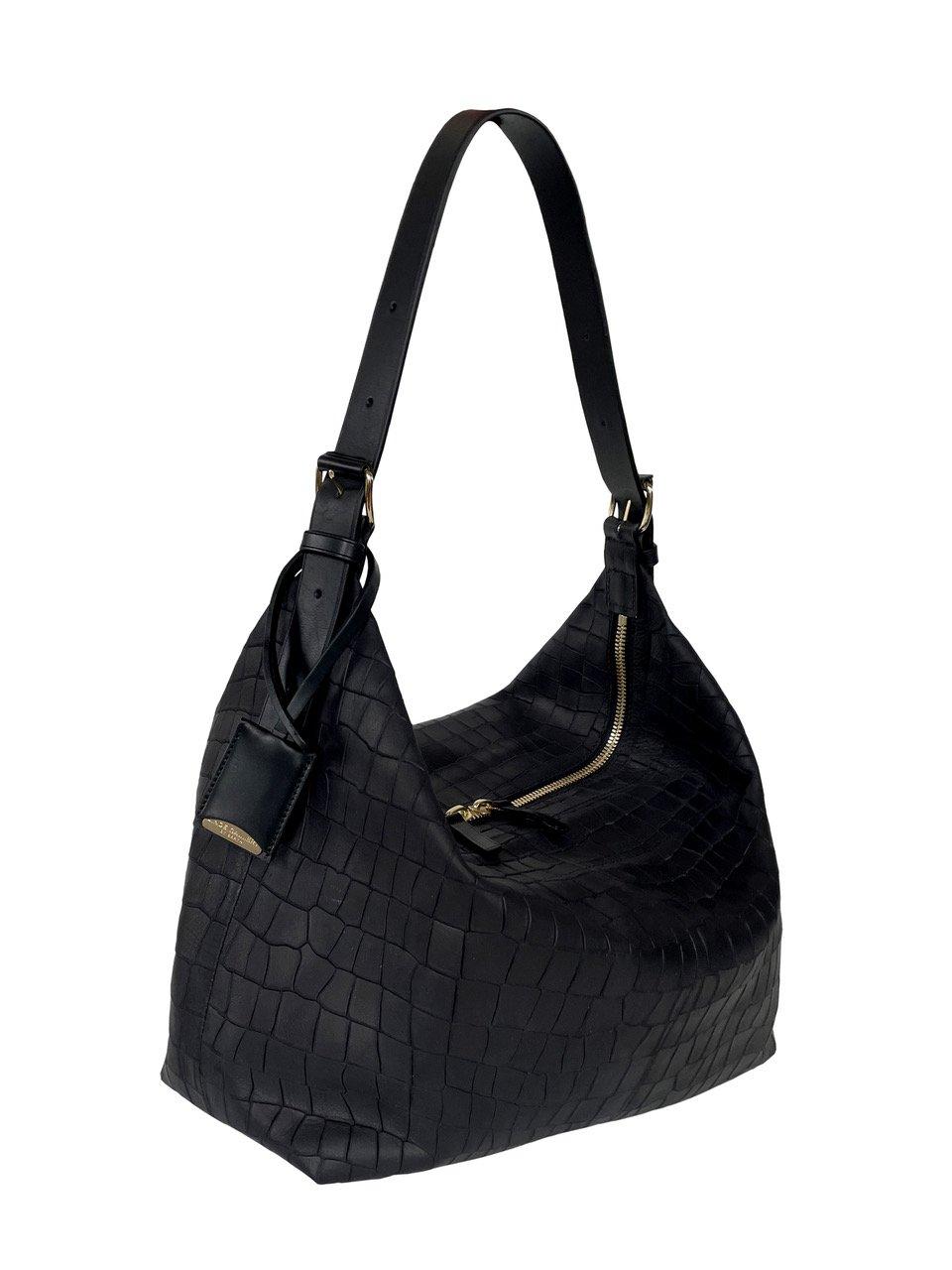 Linde Gallery COLOMBIER M - ALLIGATOR EMBOSSED - BLACK