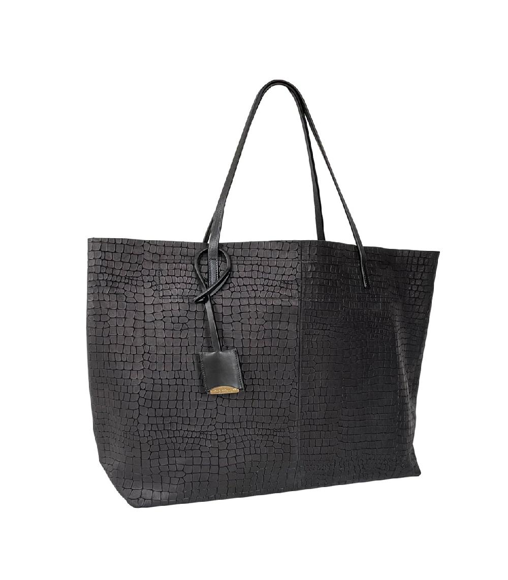 linde gallery GOUVERNEUR L - CROCO embossed - BLACK