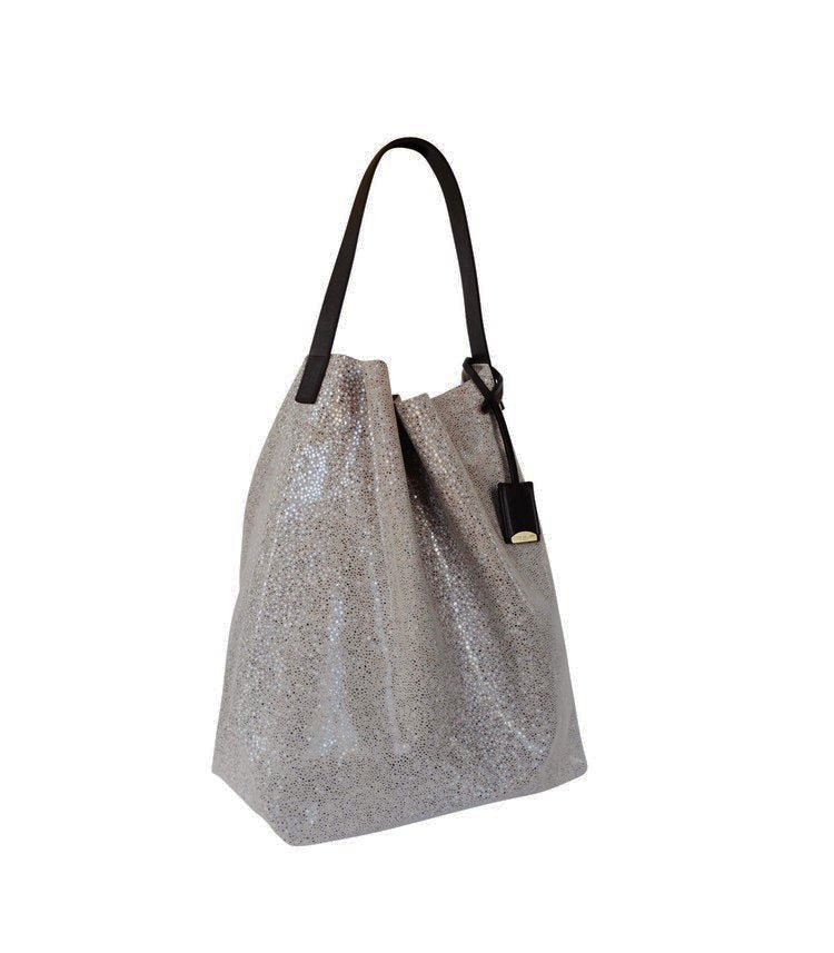 linde gallery MILOU L - Galuchat - printed Suede - TAUPE