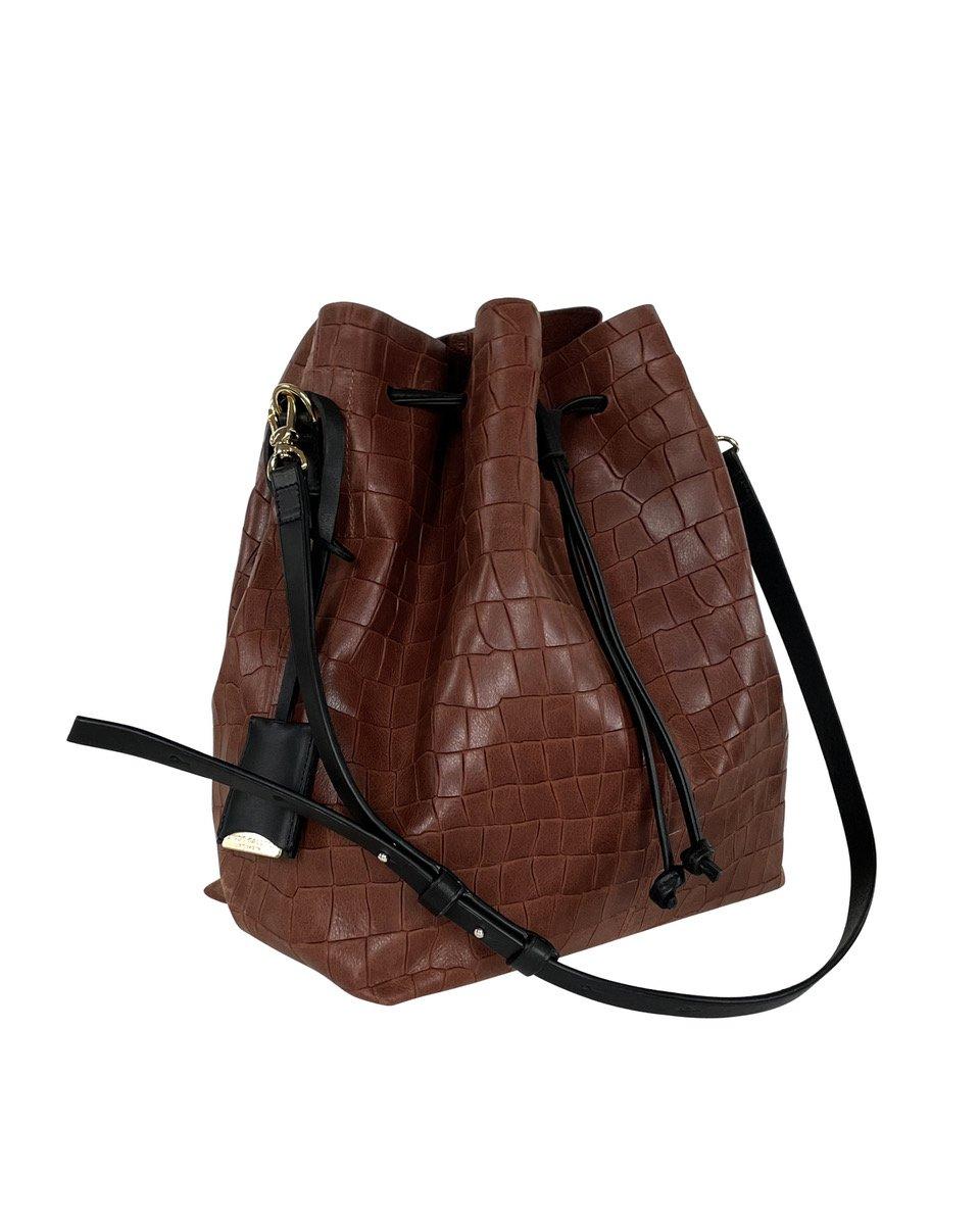 linde gallery SHELL M - ALLIGATOR EMBOSSED - MOCHA