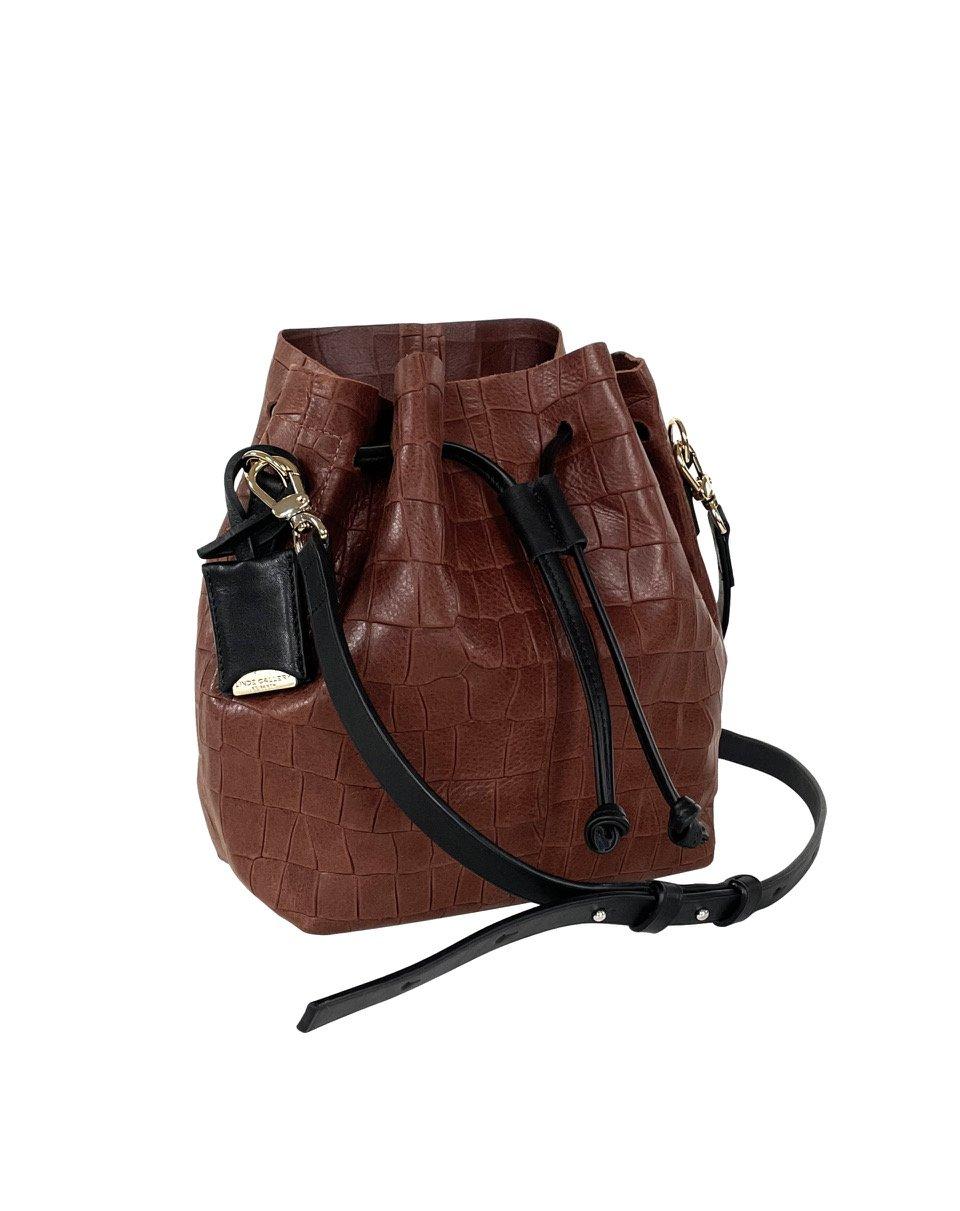 linde gallery SHELL S - ALLIGATOR EMBOSSED - MOCHA