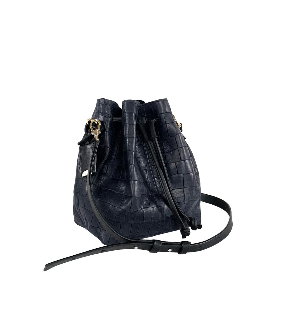 linde gallery SHELL S - ALLIGATOR EMBOSSED - NAVY