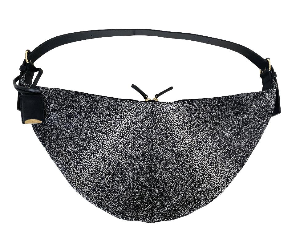 Linde Gallery LORIENT S - GALUCHAT PRINTED SUEDE - BLACK