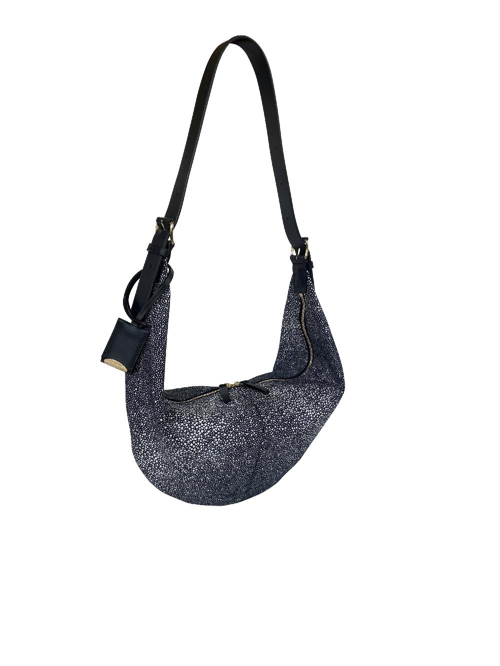 linde gallery LORIENT S - GALUCHAT PRINTED SUEDE - BLACK