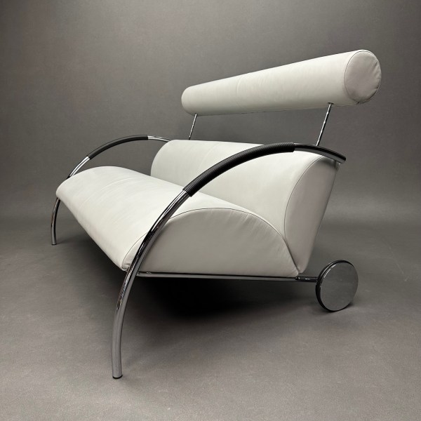 Linea Due Canapé 2 Places Zyklus Cuir Gris Clair Peter Maly Cor