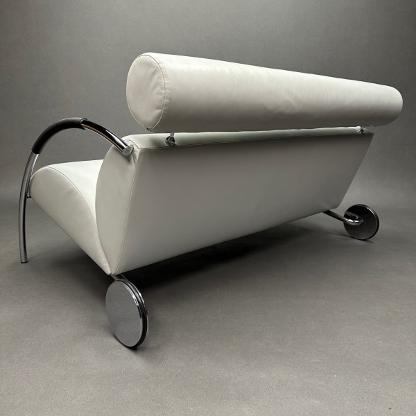 Linea Due Canapé 2 Places Zyklus Cuir Gris Clair Peter Maly Cor