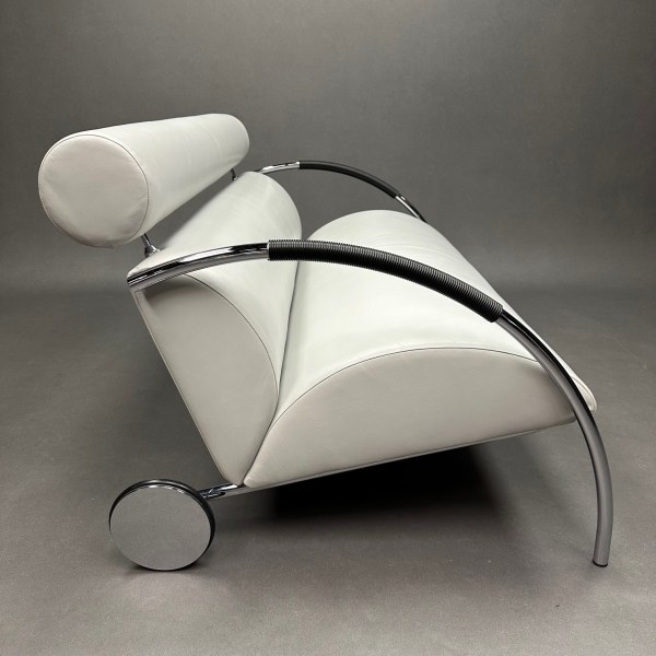 Linea Due Canapé 2 Places Zyklus Cuir Gris Clair Peter Maly Cor