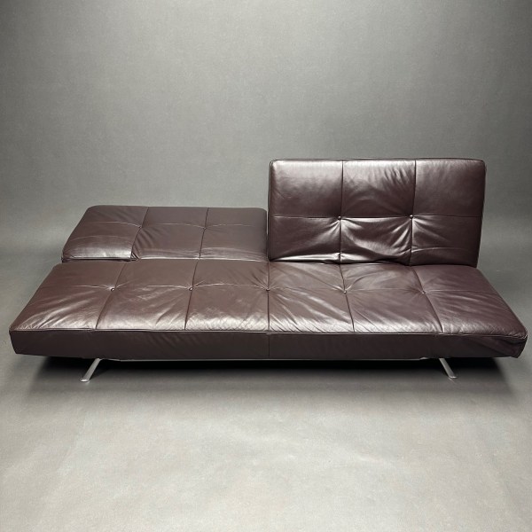 linea Due Canapé Lit Cuir Aubergine Smala Pascal Mourgue Cinna