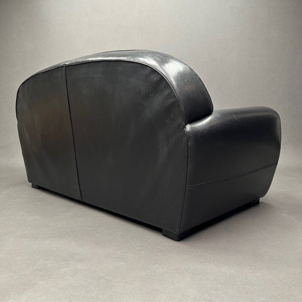 Linea Due Canapé Club Cuir Noir Burov