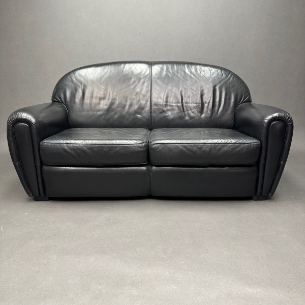 linea due Canapé Club cuir noir Burov