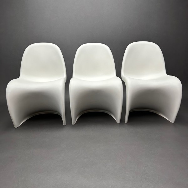 Linea Due Lot De 3 Chaises Blanches Panton Chair Verner Panton Vitra