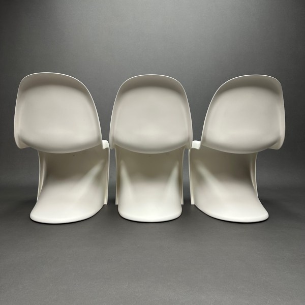 Linea Due Lot De 3 Chaises Blanches Panton Chair Verner Panton Vitra