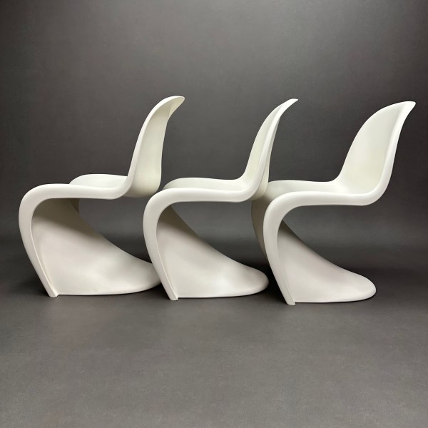 linea due Lot de 3 Chaises blanches Panton Chair Verner Panton Vitra