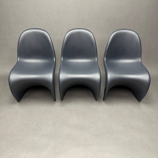 Linea Due Lot De 3 Chaises Noires Panton Chair Verner Panton Vitra