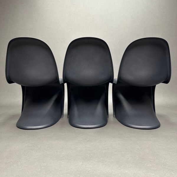 Linea Due Lot De 3 Chaises Noires Panton Chair Verner Panton Vitra