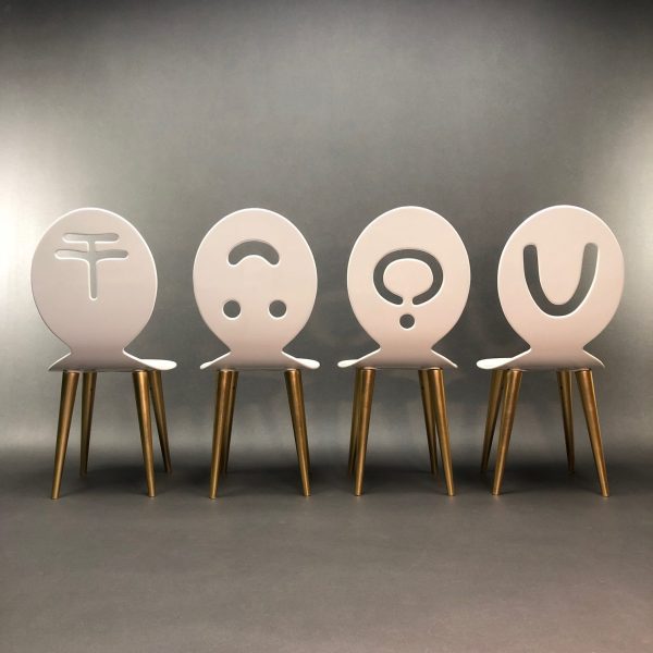 Linea Due Lot De 4 Chaises Figure Presenti Anna Gili Memphis Milano Série Limitée