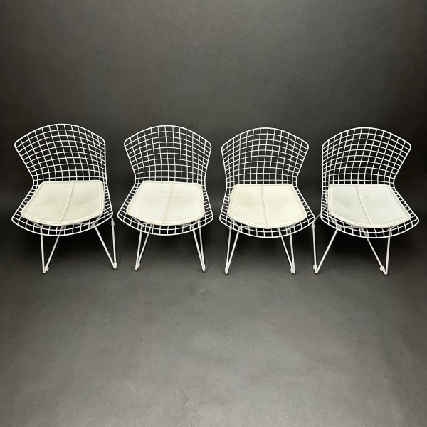 Linea Due Lot De 4 Chaises Rilsan Blanc Harry Bertoia Knoll