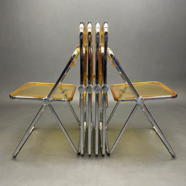 Linea Due Lot De 6 Chaises Plia Jaune Giancarlo Piretti Anonima Castelli