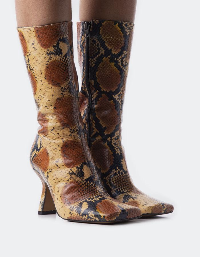 L'intervalle Argyle Honey Multi-couleurs Serpent Imprimé Animal