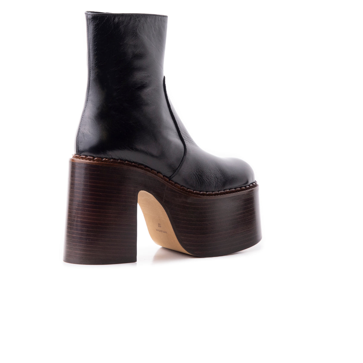 L'intervalle Gunner Noir Semelle En Cuir Et Brun Noir