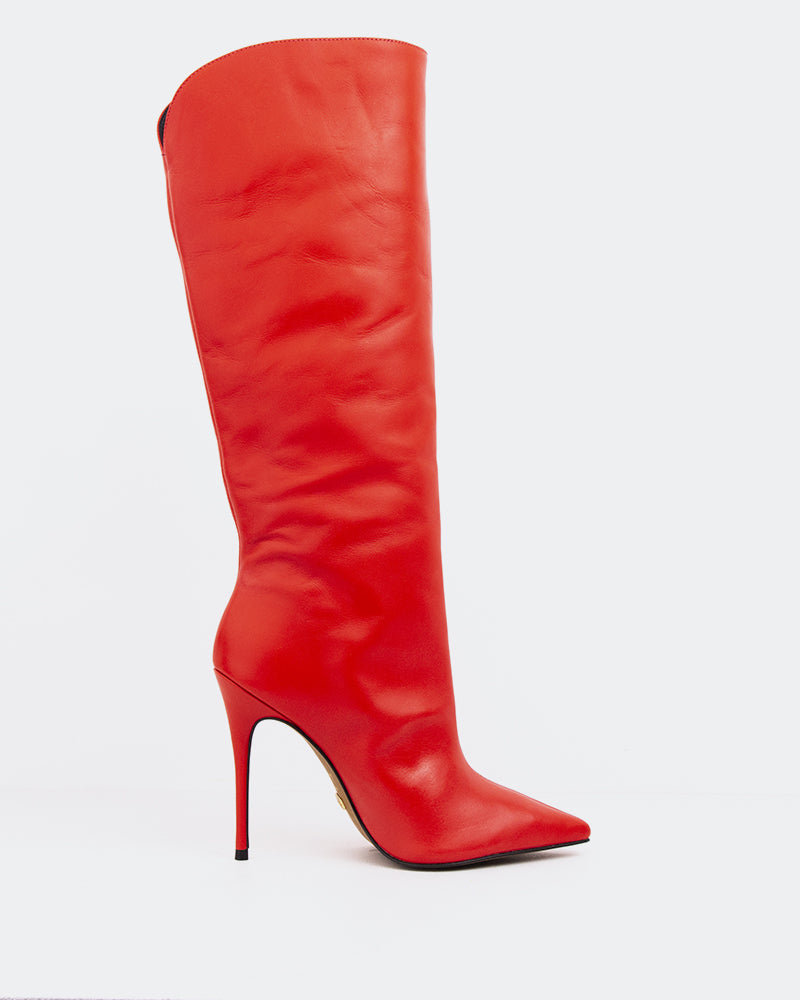 l'intervalle Amina Rouge Cuir Rouge