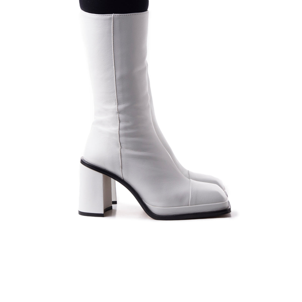 l'intervalle Andover Blanc Cuir Blanc