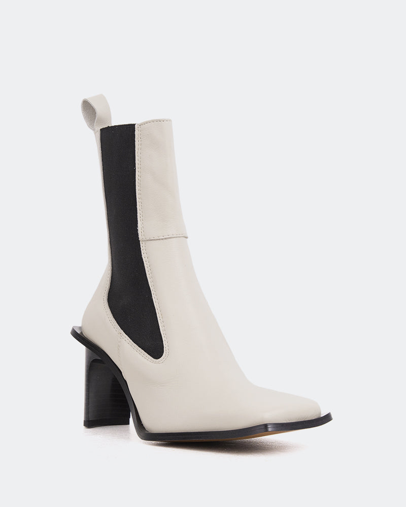 L'intervalle Arlette Blanc Cassé Cuir Blanc