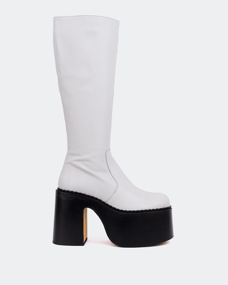 l'intervalle Bowie Blanc Cuir Blanc