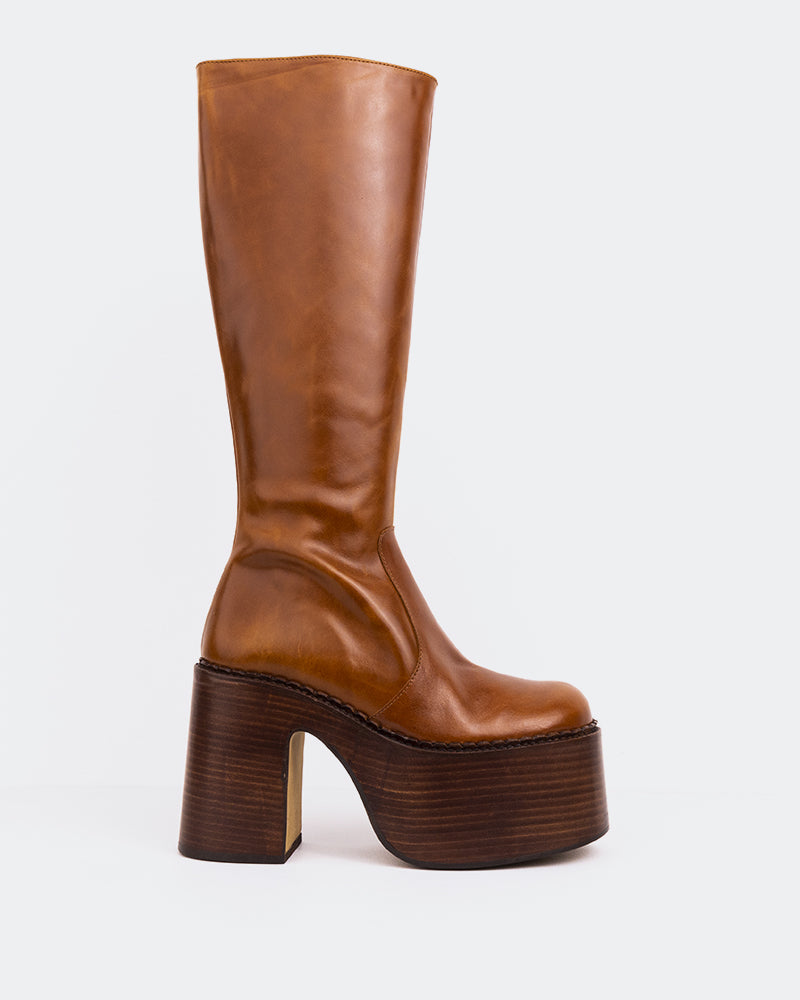 l'intervalle Bowie cuir cognac Brun