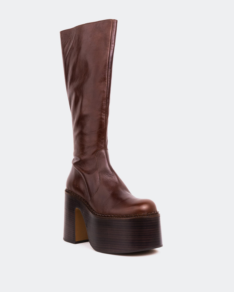 L'intervalle Bowie Cuir Marron Brun