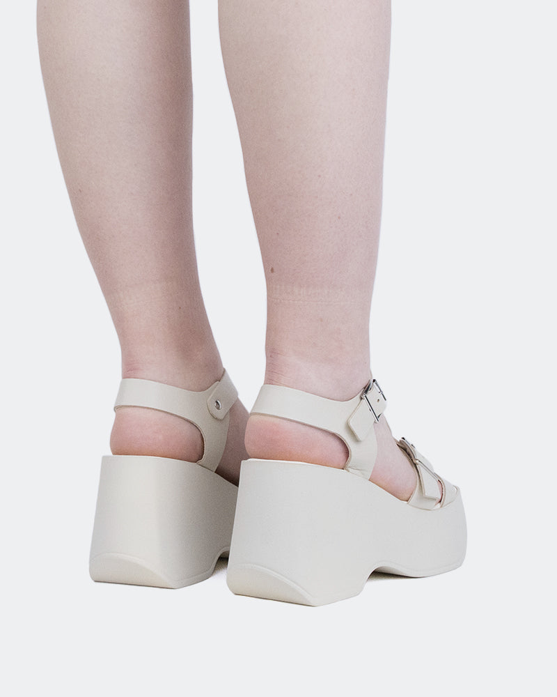 L'intervalle Brinkly Blanc Cassé Cuir Blanc