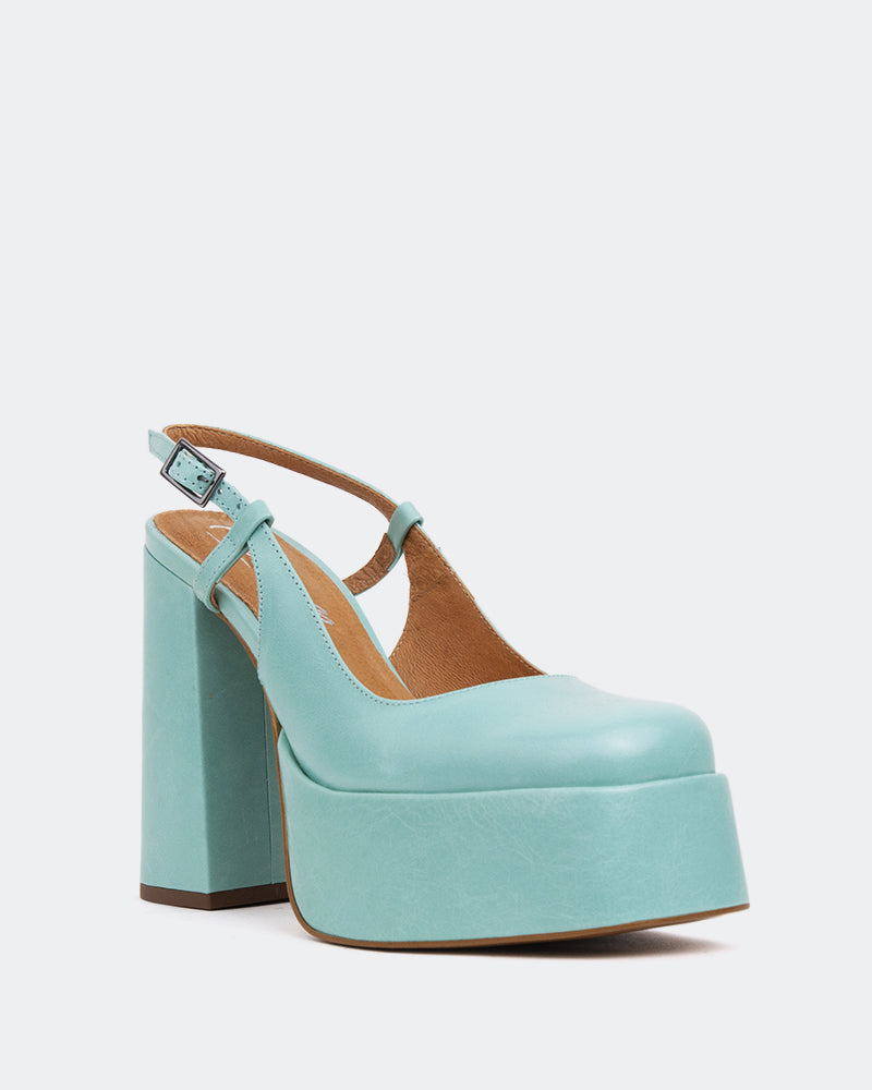 L'intervalle Cave Bleu Leather/Cuir Bleu Bleu