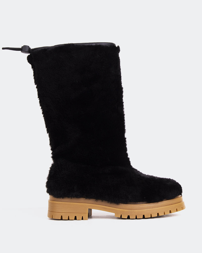 l'intervalle Chow Noir Fausse fourrure Noir