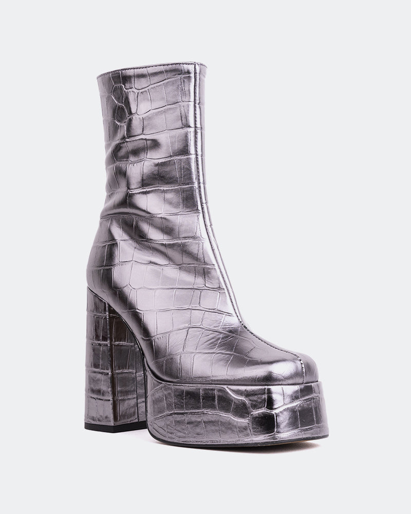 L'intervalle Cloud Croco étain Argent