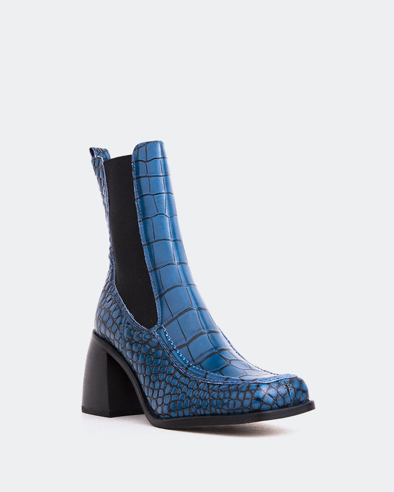L'intervalle Couillard Bleu Cuir Croco Bleu