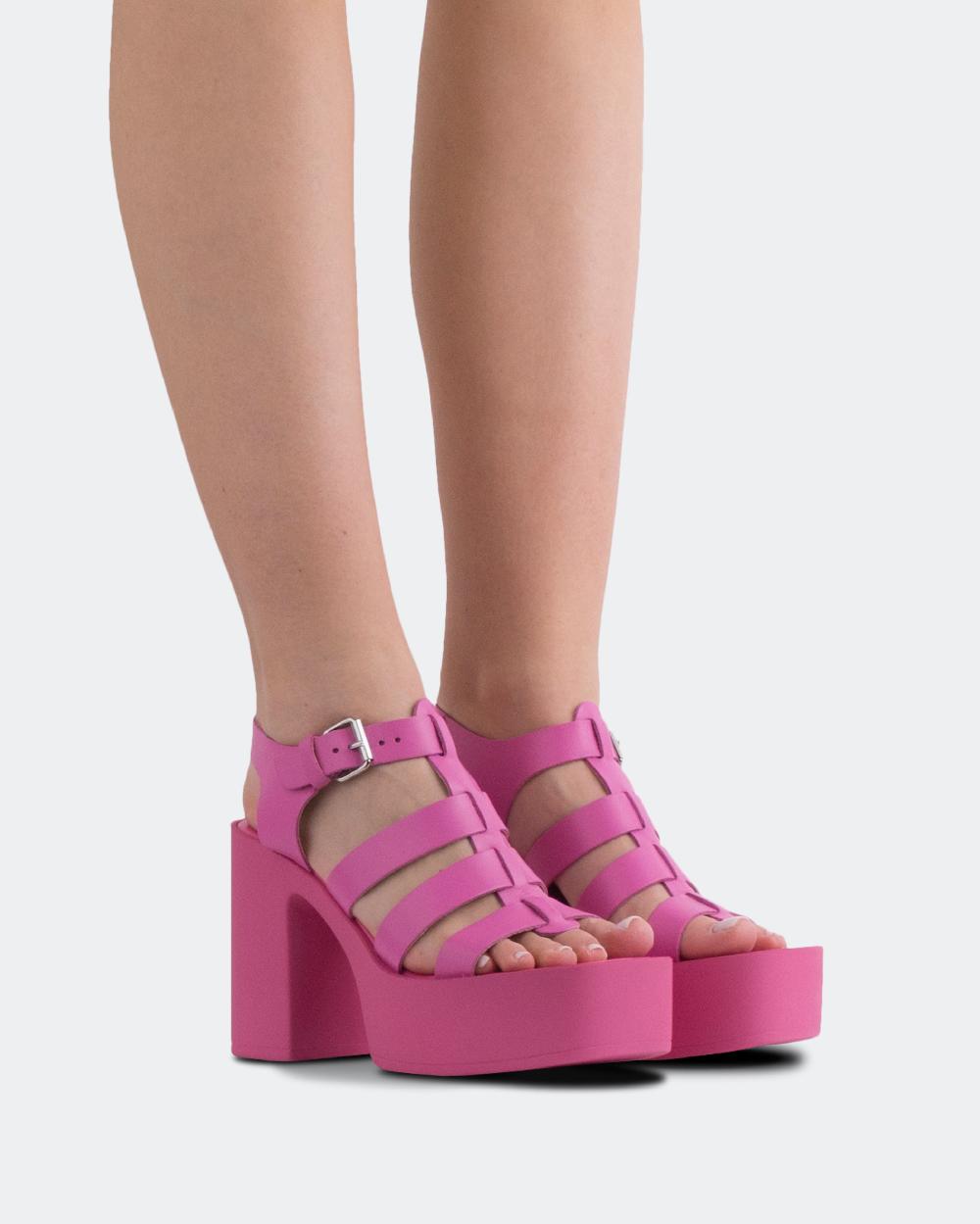 L'intervalle Cuir Loup Fucshia Rose