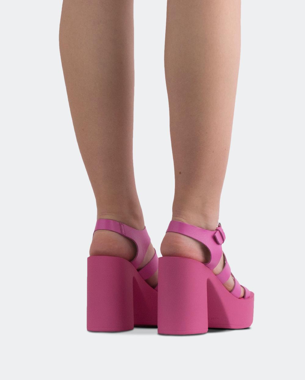 L'intervalle Cuir Loup Fucshia Rose