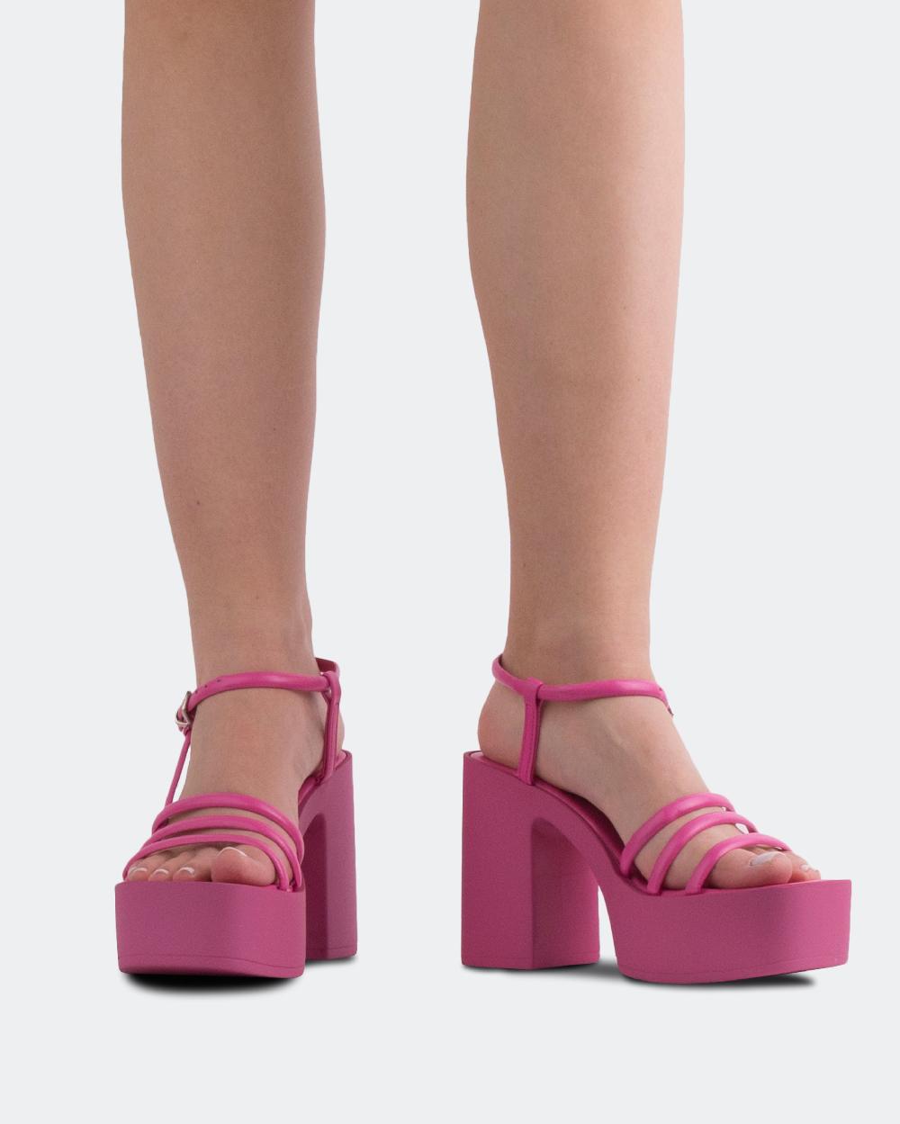 L'intervalle Cuir Minou Fucshia Rose