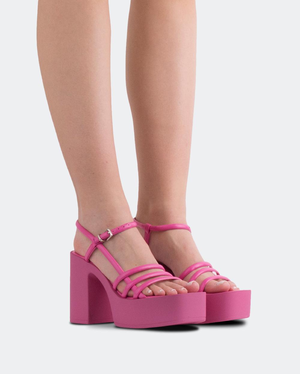 L'intervalle Cuir Minou Fucshia Rose