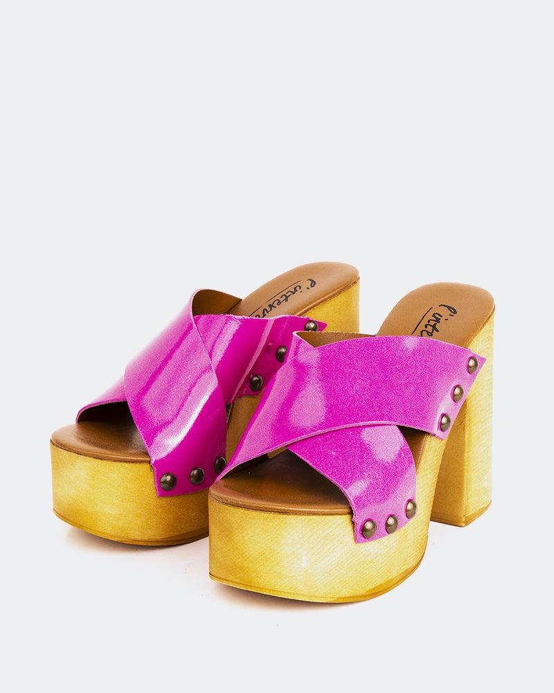 L'intervalle Cuir Twist Fuchsia Rose