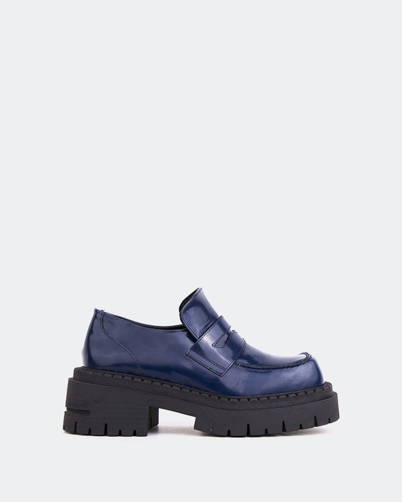 l'intervalle Cuir Zolian Navy Bleu