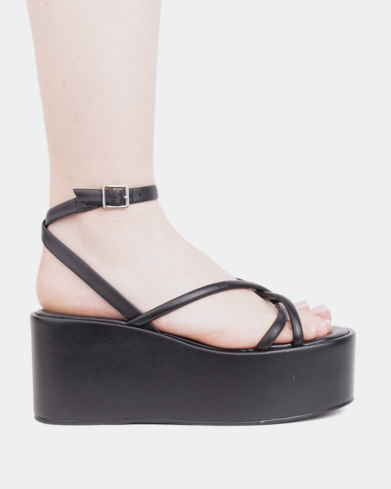 l'intervalle Dionira Noir Cuir Noir