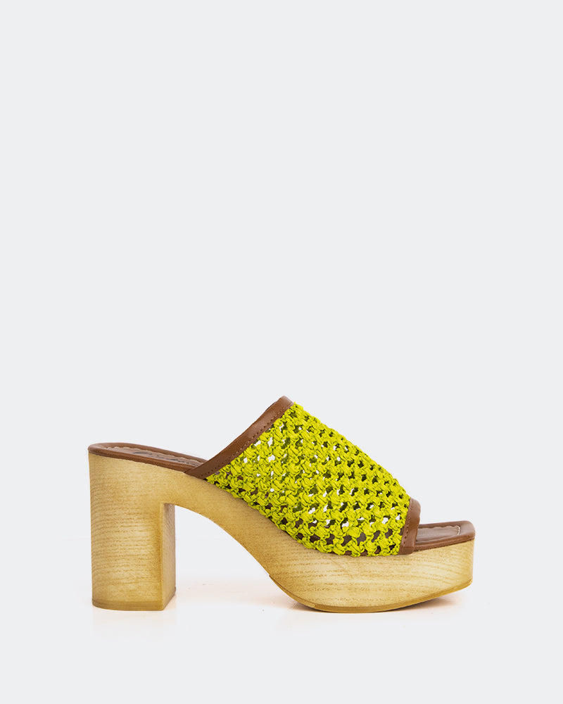 l'intervalle Faustine Lime Rafia Jaune