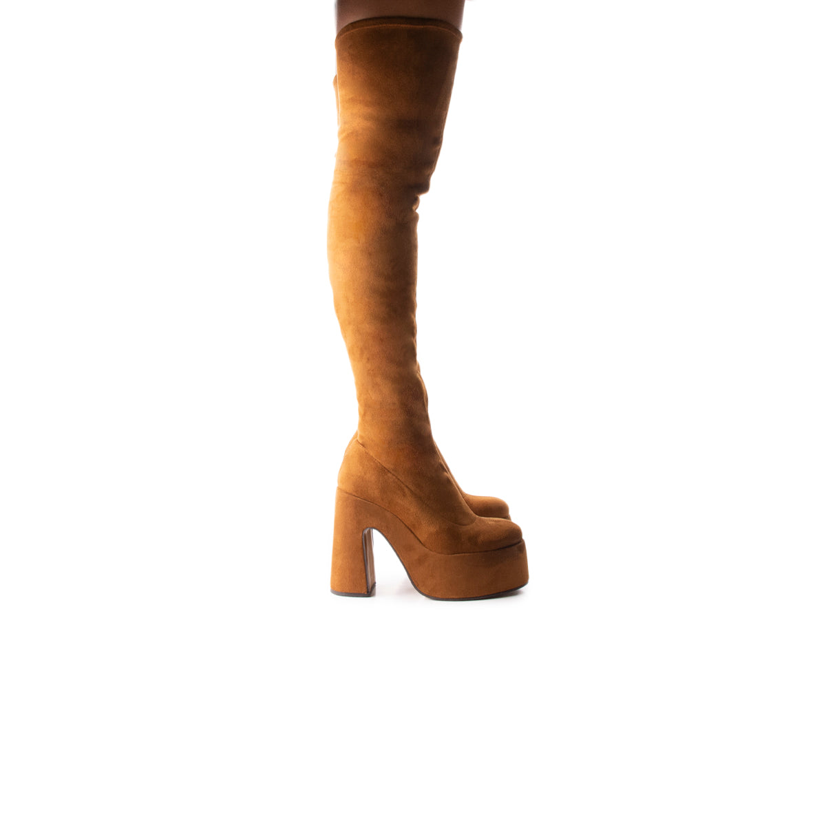 l'intervalle Finesse Brun Suède Stretch Brun