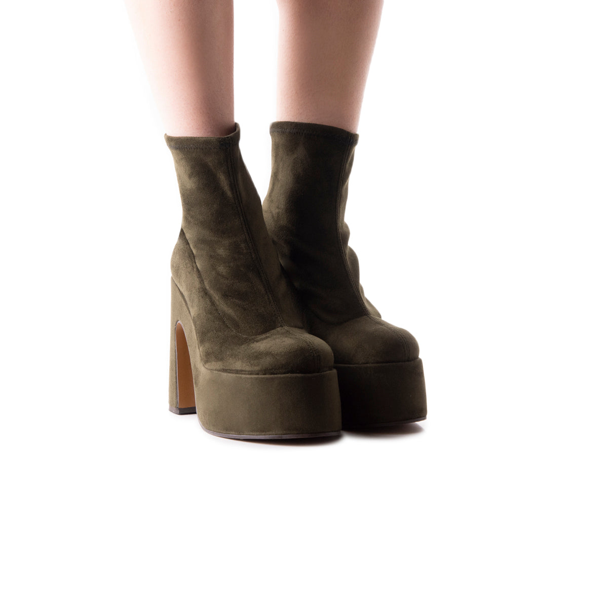 L'intervalle Flash Dark Vert Suède Stretch Vert