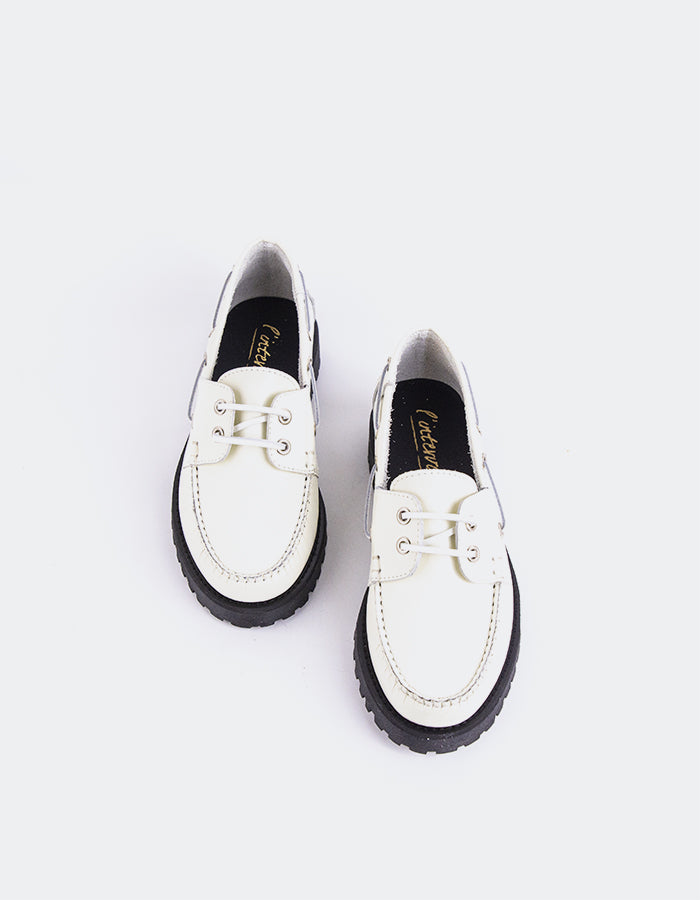 L'intervalle Gaia Blanc Cassé Cuir Blanc