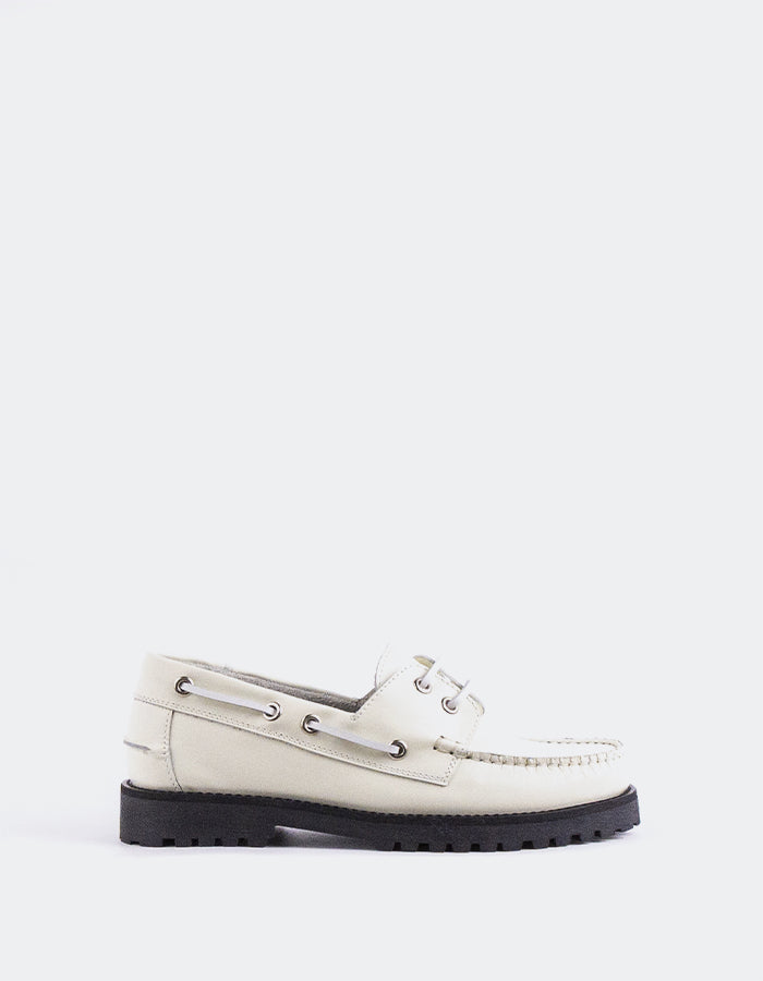 l'intervalle Gaia Blanc Cassé Cuir Blanc