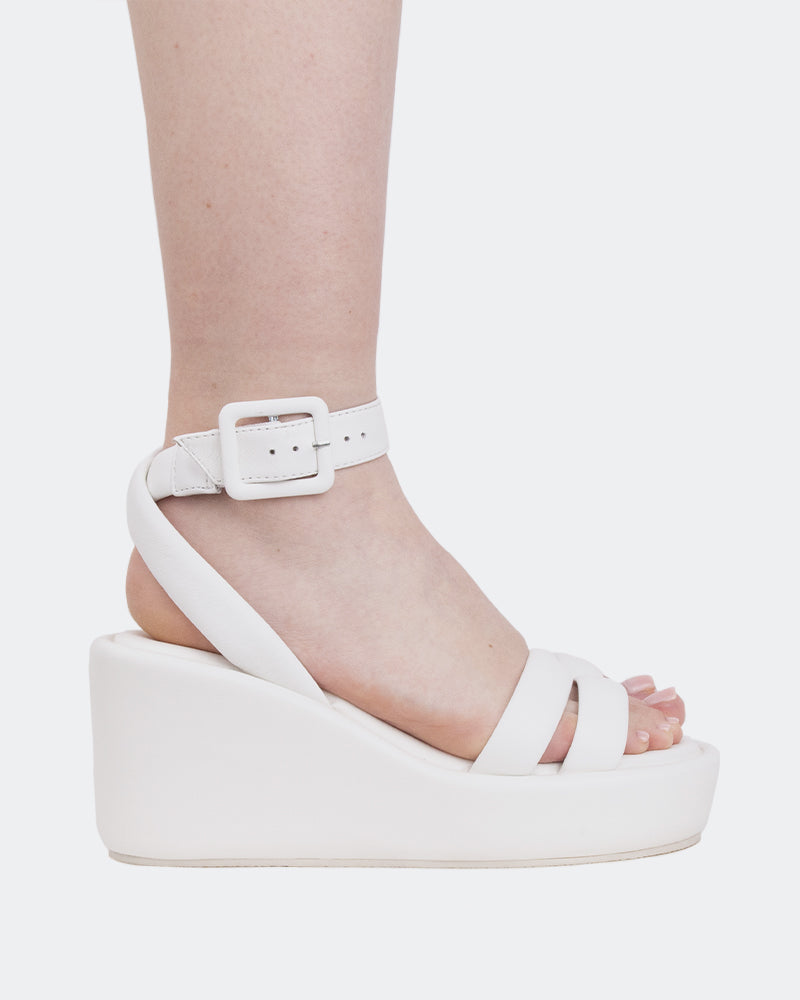 l'intervalle Geralda Blanc Cuir Blanc