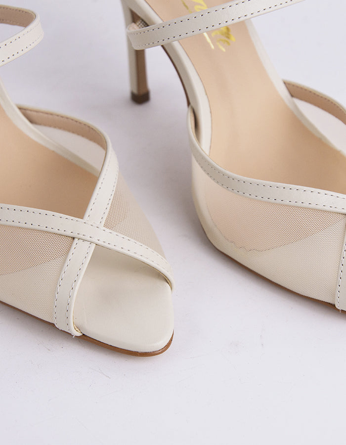 L'intervalle Gloxinia Blanc Cassé Cuir Blanc