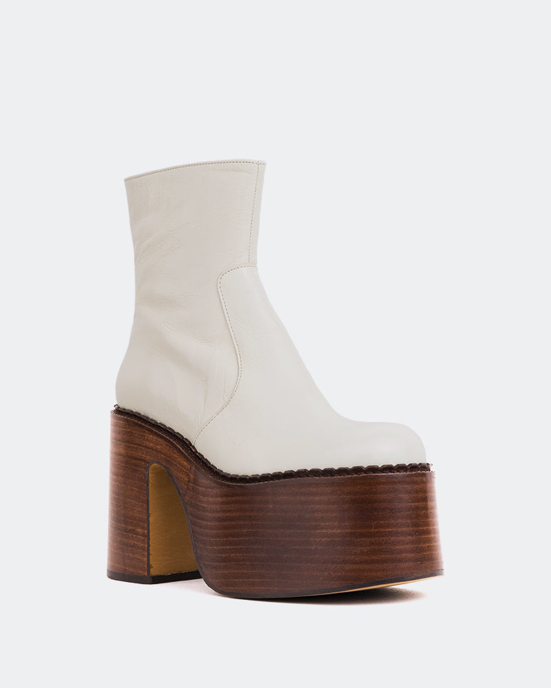 L'intervalle Gunner Blanc Cassé Cuir Blanc